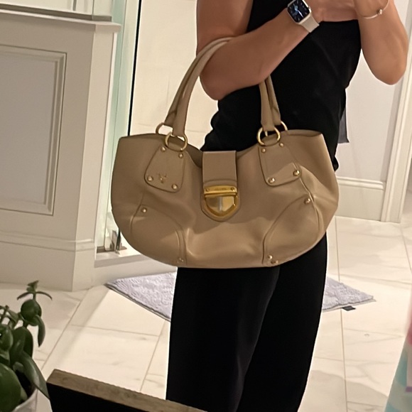 Authentic Prada Ivory Pushlock Tote Vitello Daino Medium Buckle bag - Picture 9 of 11